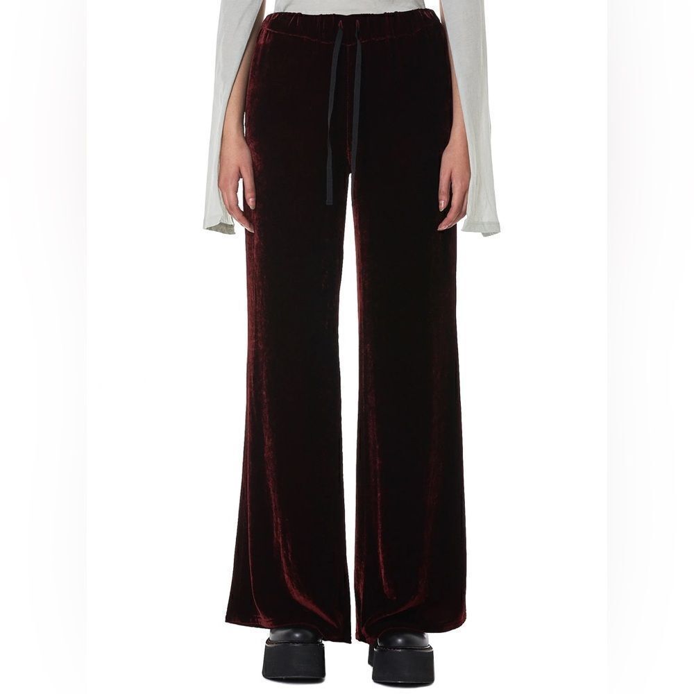 H. Lorenzo unravel luxury burgundy palazzo trousers Style UWCA038E18136001-